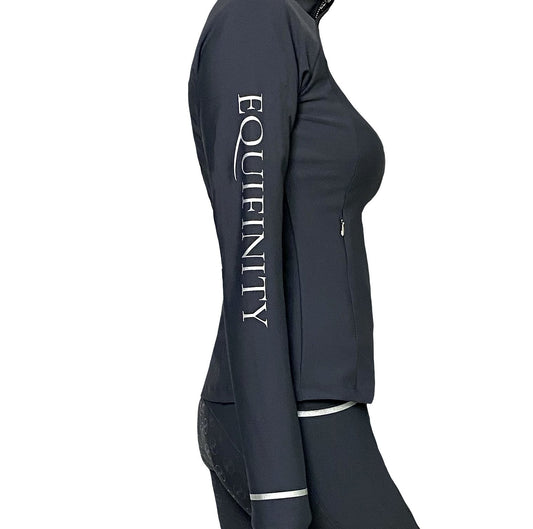 EQUIFINITY Sweater Oberteil mit Reißverschluss LUCIA Dunkelgrau Silber - equifinity.com