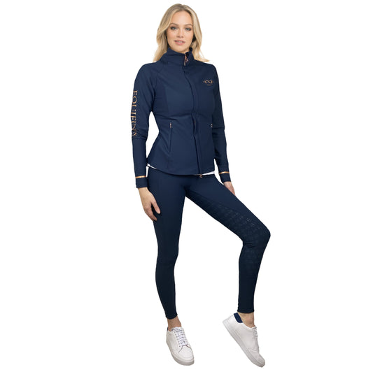 Sweater Oberteil mit Reißverschluss Navy Roségold - Equifinity