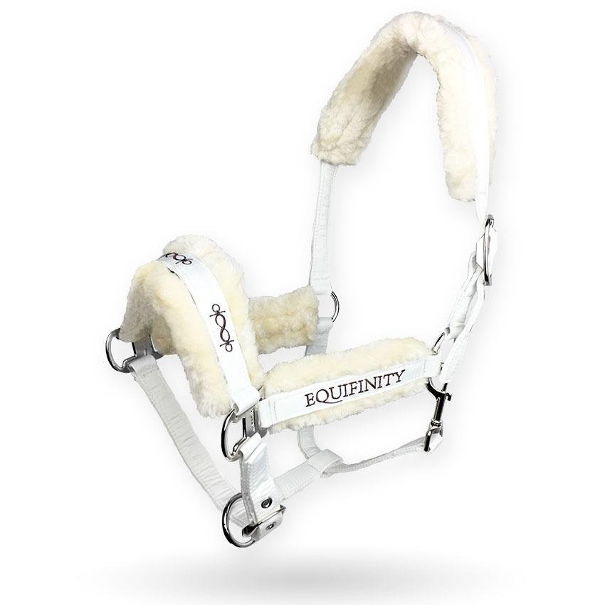 Premium Halfter Cottonwhite Basic Competition mit Kunstfell - Equifinity